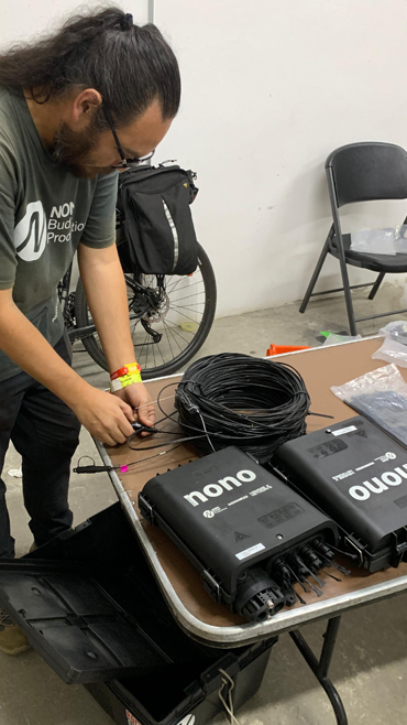 Montando un sistema de fibra optica para sistema de cobro, Parque Bicentenario, CD MX